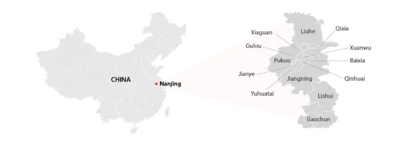 موقعیت جغرافیایی نانجینگ